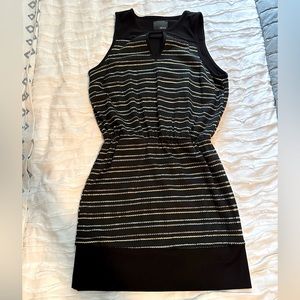 Greylin black with colorful details dress stretchy cinched waist